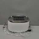 MELLERHOME Retro Toaster 2 Slice, 7 Browning Levels, 3 Functions (Reheat, Defrost, Cancel), Stainless Steel Features, Removable Crumb Tray, Under Base Cord Storage, White Toaster Kitchen Appliances