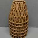 6 Pcs E26/27 Small Rattan Lamp Shade, Boho Wicker Lamp Shades Vintage Handwoven Hanging Light Shade Metal Frame for Pendant Light, Floor Lamps, Wall Sconce 5.1" H x 5.9" D x 3.14" Fitter