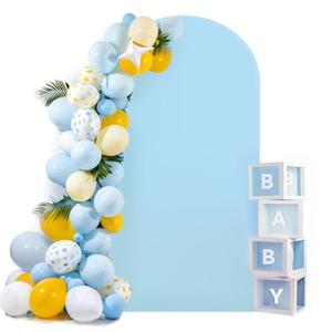 HEMMOTOP 7.2 ft Blue Arch Backdrop Cover (No Arch Stand), Spandex Arch Covers Stretchy Backdrop for Balloon, Wedding, Birthday Party, Baby Shower, Banquet Arch Decoratio