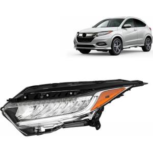 Driver Side Headlights Assembly Replacement for Honda HRV 2019-2022 Housing Chrome Lamp LH 1PC 33150-T7A-A51