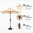 7.5ft Patio Umbrella, Outdoor Table Market Umbrella with Smooth Crank Lift, 6 Windproof Fiberglass Ribs, UPF50+ UV Protection for Deck, Pool, Garden and Backyard