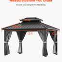VEVOR Winter Gazebo Cover Fits 10 x 12 ft Hardtop Gazebos, All-Weather Double-Tiered Gazebo Cover with Sidewalls & Mesh Windows, High-Density PE Enclosed Storage Shelter Covers, Gazebos not Included, 10 x 12 ft（Double Roof）