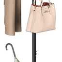 Yoobure Coat Rack Freestanding - Coat Tree with Umbrella Holder, Metal Coat Rack Stand with 12 Hooks, Modern Coat Hanger Stand for Entryway, Purse Rack Hat Rack Stand for Living Room Bedroom Office (Black)