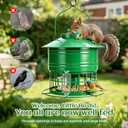 Bird Feeder for Outdoors, Squirrel Proof Bird Feeder for Outside 10LB Metal Caged Wild Bird Feeder with 32 Feeding Ports, Hanging Birdfeeder for Small Birds, Cardinals, Bluebirds, Finches (Green)