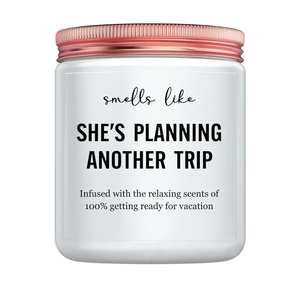 Best Travel Gifts for Women, Funny Gift for People Who Like Travel Hiking - Unique International Traveler Planner Vacation Retirement Present Candle
