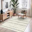 Miukiki 4x6 Area Rug for Living Room Moroccan Washable Rugs Non Slip Indoor Floor Carpet Foldable Large Soft Area Rug for Dining Room Bedroom with Low Pile(Grey,4'x6')