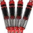 53mm 59mm 66mm 78mm Aluminum Long Threaded Shocks Absorbers Oil Damper for 1/18 RC Crawler TRX4M TRX-4M KUpgrade Parts (59mm-red)