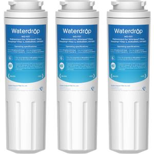 Waterdrop UKF8001 Refrigerator Water Filter 4, Replacement for Whirlpool EDR4RXD1, EveryDrop Filter 4, Maytag UKF8001AXX-750, UKF8001AXX-200, 46-9006, Puriclean II, WD-F07, 3 Filters