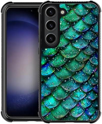 Goodsprout Compatible with Samsung Galaxy S23 Case,Green Mermaid Scales Amazing Pattern Design Shockproof Anti-Scratch Hard PC Back Case for Samsung Galaxy S23