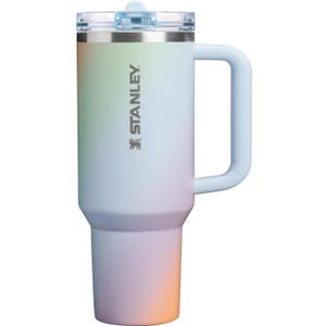 STANLEY Quencher ProTour Flip Straw Tumbler with Leakproof Lid 40 oz | Built-In Straw & Handle | Cupholder Compatible for Travel | Insulated Stainless Steel Cup | BPA-Free | Sunrise Spiral