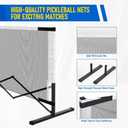 Retractable Pickleball Net with Wheels, Portable Pickleball Net Indoor/Outdoor with Heavy-Duty Metal Frame, Free Assembly, 22FT Pickle Ball Nets with Carry Bag for Driveway Backyards Garages