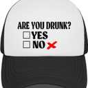 Funny Trucker Hat Gag Gifts Snapback Hat Drinking Joke Baseball Cap for Men Women (Are You Drunk)