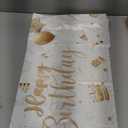 Tudomro 3 Pcs Happy Birthday Tablecloths Happy Birthday Party Decorations Plastic Table Cover Rectangular Cloths for Women Men Baby Shower Party Supplies, 108 x 54 Inch (White Gold)