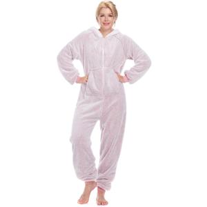 Onesie Pajamas for Women Fleece Womens Onesie Pajamas, Fuzzy Pajama Onesies for Women (Large, Shimmer Pink)