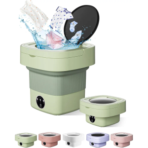 Portable Washing Machine, 9L Mini Laundry Washer with 3 Modes Cleaning for Underwear, Baby Clothes, Sock, Small Delicates. Foldable Washer and Dryer Combo for Apartment, Home, Hotel, Camping,RV(Green)