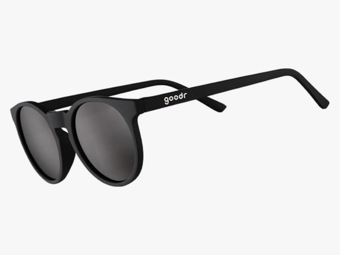 goodr It's Not Black It's Obsidian Polarized Round Sunglasses for Men & Women, Small Sized (Circle G), Black Solid Frames with Black Mirrored Reflective Lens, UV400 Protection, No Slip, No Bounce