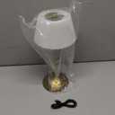 Cordless Metal Desk Lamp,Touch Sensor Control LED Table Lamp,3 Way Dimmable Nightstand Lamp with Fabric Shade Desk Lamp for Living Room (White)