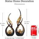2 PCS Black Gold Ceramic Statues For Home Decor Accents, Modern Abstract Art Sculptures, Elegant Tabletop Decorative Objects For Dining Room, Entryway, Tv Stand, Mantel, Coffee Table Centerpieces