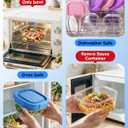 Glass Salad Container,56oz Salad Bowl To Go for Lunch with Airtight Lid,Leak-Proof Sauce Container,4-Compartment Bento Tray & Reusable Fork - BPA-Free Glass Lunch Box for Meal Prep,Office（Blue）