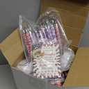 128 Pcs 4th of July Party Favors Ballpoint Pens and 2.75 Inch Stress Balls with Gift Cards Set Gifts Bulk for Independence Day Patriotic Pens Stress Balls Organza Bags(Heart Shaped)