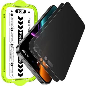 Esanik 2Pack for iPhone 17 Pro Matte Privacy Glass Screen Protector, AntiGlare & AntiSpy,AntiReflection, Smooth as Silk, MilitaryGrade 9H Hardness,Flawless Fit Tray