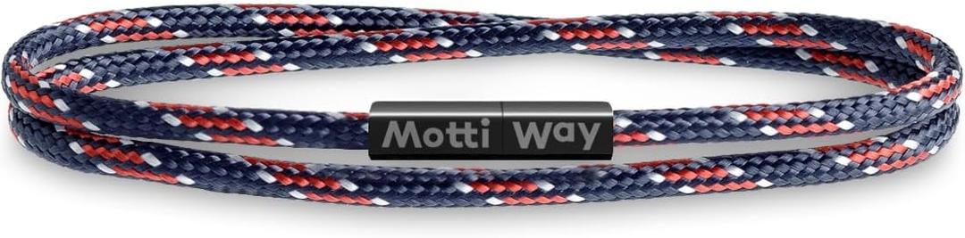 Nautical Durable Black Rope Cord Cuff Unisex Waterproof Bracelet with Magnetic Clasp for Men & Women (S - Wrist size: (6.5 - 6.7 inch], Malibu)