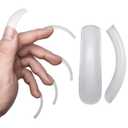 NOVO OVO Halloween Curved Nail Tips Press on Full Cover, Extra Curve Square Gel x Thick Long XL XXL Acrylic Fake Nails Extension kit, Clear Pre-etched French False Nail 12 Sizes 240pc QUEEN SQUARE PRO