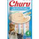 INABA Churu Cat Treats, Grain-Free, Lickable, Squeezable Creamy Pure Cat Treat/Topper with Vitamin E & Taurine, 0.5 Ounces Each Tube, 4 Tubes, Tuna with Scallop Recipe (EXP 03/19/26)
