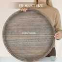 Hanobe Ottoman Tray for Living Room: 22" Decorative Wooden Trays with Handles for Living Room Home Decor Farmhouse Rustic Round Topper for Coffee Table