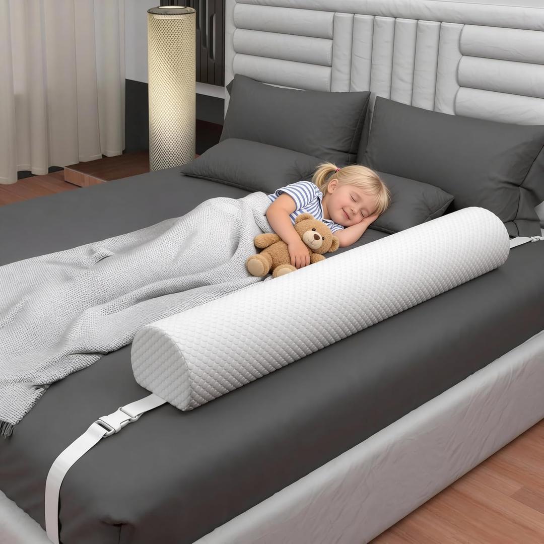 Premium Bed Bumper for Toddlers with Adjustable Straps | Portable Rail Bumpers for Toddlers | Travel Toddler Bed Bumper for Full Size Bed, Twin, Queen & King | Toddler Bed Rail Bumpers ([1-pack] 1 Bumper)