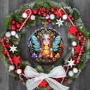 2 x Stained Ceramic Fairy Ornament - Fairy Christmas Ornaments - Christmas Tree Ornaments - Christmas Decorations - Fairy Decor for Office, Room, Home - Holiday Present Ideas - A