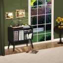Record Player Table Black, 26" W x 14" D x 27" H