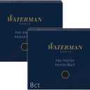 WATERMAN PARIS Fountain Pen Ink Cartridges Refill Intense Black Pack of 2 WAT52021 Smooth Flowing and Long Lasting Inks