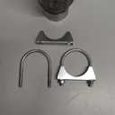 3Pcs Exhaust Flex Pipe Stainless Steel Exhaust Flex Pipe Double Braid Exhaust Flex Tube U-Bolt Clamp Stainless Steel Muffler U-Bolt Clamps for Cars Trucks Buses Pipes(2.5" x 6" x 10")