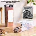 Slide-Out Bread Storage Container with Airtight Lid, Clear Plastic Bread Box with Drawer Tray for Sandwich Loaves, Bagels & Buns, 1355 in BPA-Free Bread Keeper for Counter, Pantry & Freezer
