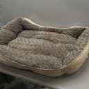 JOEJOY Rectangle Dog Bed for Large Medium Small Dogs - Washable Orthopedic Sofa Bed, Soft Breathable Puppy & Pet Cuddler, Durable Calming Dog Bed with Anti-Slip Bottom, Multiple Sizes, Beige (L(30"x 24"x 9"))