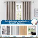 ANDGOO Double Curtain Rod Bracket, No Drilling, Renter Friendly Adhesive Curtain Rod Holders, Double Rod Curtain Hooks, Heavy Duty Curtain Hangers for Apartment Living Room Bedroom (4 PCS, Clear)