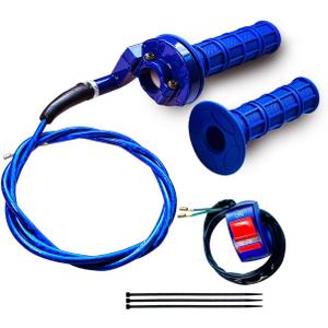 7/8 22mm Twist Throttle Accelerator Handle Grips for Pit Bike Mini Bike Throttle Cable Kit 4-Stroke Dirt Bike Pocket Bike for 50cc 90cc 110cc 125cc150cc 200cc 250cc (Blue)