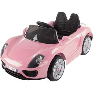 Kids Ride on Car with Remote - Sporty Toddler Car for Kids Ages 3-6 - 6V Battery-Powered Ride on with Lights and AUX Port by Lil' Rider (Pink)