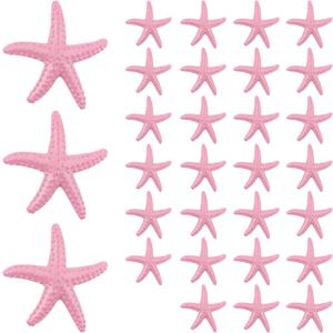 AUEAR, 30 Pack Pink Resin Pencil Finger Starfish Ornament Decor for Wedding Home Decoration