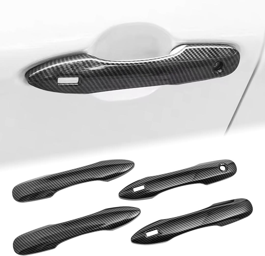 Easy Peel-and-Stick Car Door Handle Cover Protector Compatible for Toyota Camry 2018-2023 2024 2025 2026 Corolla Venza 2021-2026 Prius 2016-2019 Carbon Fiber Outdoors Accessories (4 pcs)