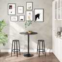 HOOBRO Bar Table, Height-Adjustable Round Pub Table 27-35.4 Inches, Cocktail Table with Sturdy Base, Modern Style, Easy to Assemble, Suitable for Small Space, Black BK58BT01G1, 21.7"l X 21.7"w X 27"-35.4"h