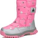 Mishansha Girls Boys Toddler/Little Kid/Big Kid Winter Snow Boots Warm Waterproof Anti-Slip Anti-Collision Hight-Cut for Outdoor Skiing (8.5 Toddler, Pink)