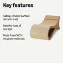 Amazon Basics Cat Scratcher Post Cat Scratcher Lounge Bed for Indoor Cats Bed Shaped Post Pad with Interactive Ball Toy & Catnip, FSC-Certified, 34.3 x 11.8 x 11.8 in, Wooden Color