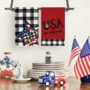 Artoid Mode Buffalo Plaid USA Stars Patriotic 4th of July Kitchen Towels Dish Towels, 18x26 Inch Memorial Day Decoration Hand Towels Set of 4
