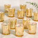 KEYWING 24PCS Gold Glass Votive Candle Holders,Tea Lights Candles Holders for Table Centerpieces, Home, Bridal Shower, Birthday, Festival Party Table Decor