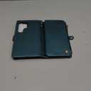 Defencase for Samsung Galaxy S25 Ultra Magnetic Wallet Case Compatible with Magsafe with RFID Blocking Zipper & Card Holder Women, PU Leather Detachable Phone Case for Galaxy S25 Ultra 6.9, Blue Green