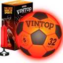 VINTOP Light Up Soccer Ball for Kids Glow in The Dark - No 5 with Pump, Sports and Outdoor Cool LED Light-Up Soccer Stuff, Gift Birthday Ideas for Boy, Girl, Teens