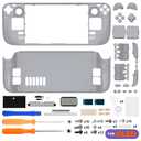 EXtremeRate Replacement Full Set Housing Shell with Buttons for Steam Deck OLED Handheld Console, Custom DIY New Hope Gray Faceplate Back Plate Trackpad Case for Steam Deck OLED Console