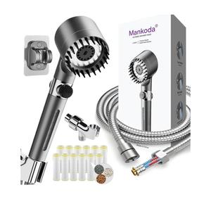 High Pressure Filtered Shower Head - 3 Spray Modes Shower head with Handheld, Detachable Showerhead with 12 Replaceable Water Softener Filters for Hard Water | Shower with 75" Anti-Burst Hose